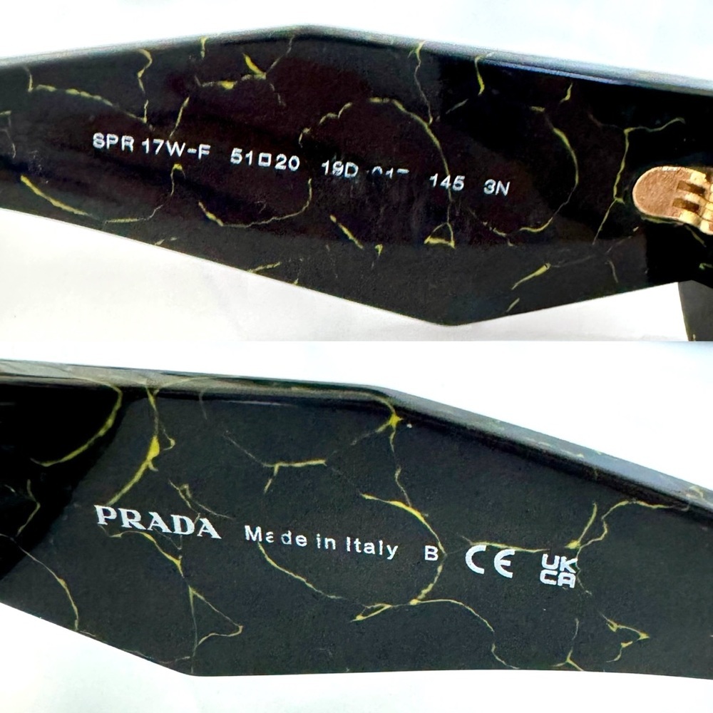 PRADA Rectangular Logo Sunglasses PR 17WSF Black/… - image 14